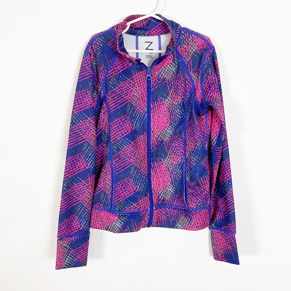 Zella Girl Athletic Multicolored Long Sleeve Full Zip Sweatshirt Size 8-10